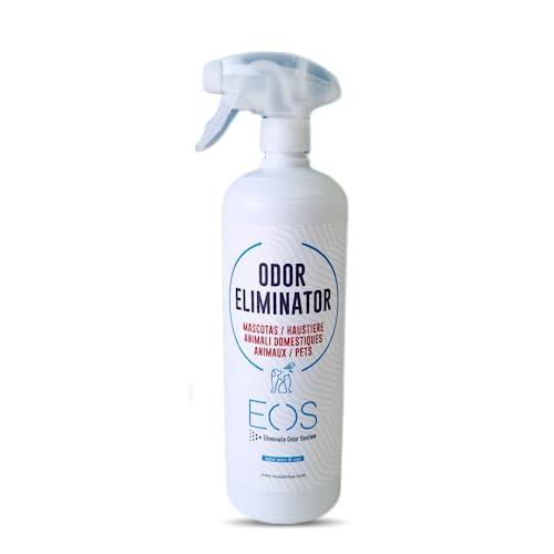 EOS (1 litro) Eliminador de olores Mascotas al instante. Anti olor orines de Perros, Gatos. Aplicar en sofás, arenero, césped, Coche. Neutralizador de micciones gatos.
