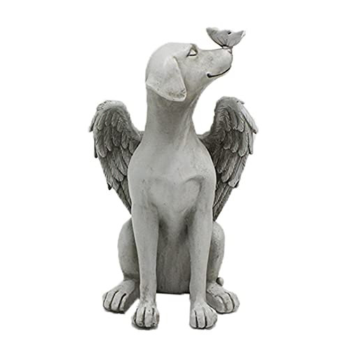 AUTUUCKEE Dog Angel Pet Memorial Grave Marker Tribute Statue, Pet Grave Markers, Gargoyle Statue, Dog Memorial Stone, Lápidas para tumbas (tamaño perro)