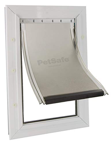 PetSafe Staywell, Puerta con Marco de Aluminio para Perros Grandes, Sistema de Bloqueo, Resistente, Aislante y Fácil de Instalar, No Apta para Vidrio, L