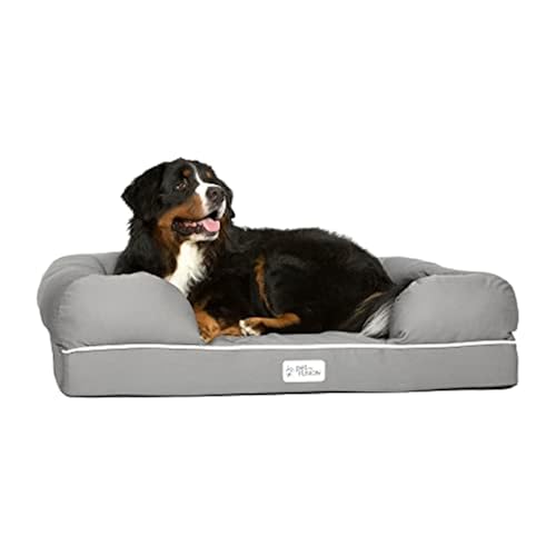 Cama de espuma viscoelástica para perros medianos y grandes, Gris (Slate Grey- X-Large Bed), 112 x 86 x 25 cm