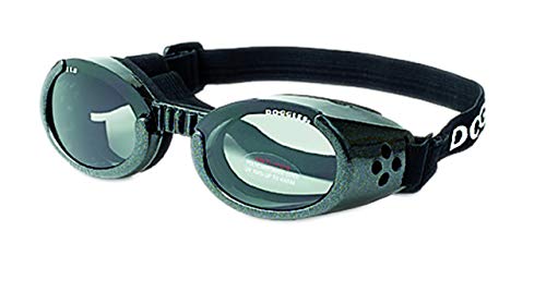 Doggles DGIL-01-S ILS - Gafas de Sol para Perros, Negro (Shiny Black Frame/Mirror Blue Lens), S