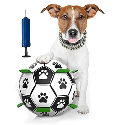 CCLKHY Pelota de Fútbol para Perros, Juguetes de Agua Interactivos para Entrenamiento y Ejercicio