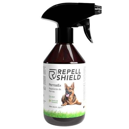 RepellShield Spray Repelente para Perros Orgánico, 250ml - Spray Antimordeduras Perros para Exterior e Interior - Spray Ahuyentador Perros, Educador del Comportamiento - Repelente para Orines de Perro