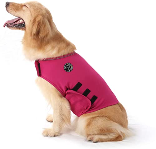 Abrigo para aliviar la ansiedad del perro, camisa ligera para mascotas ansiosas, mantiene la calma y comodidad (rojo rosa, L)