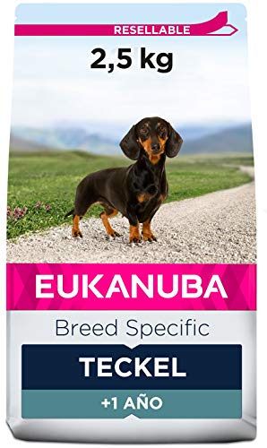 EUKANUBA Breed Specific Alimento seco para perros teckel adultos, alimento para perros óptimamente adaptado a la raza 2.5 kg