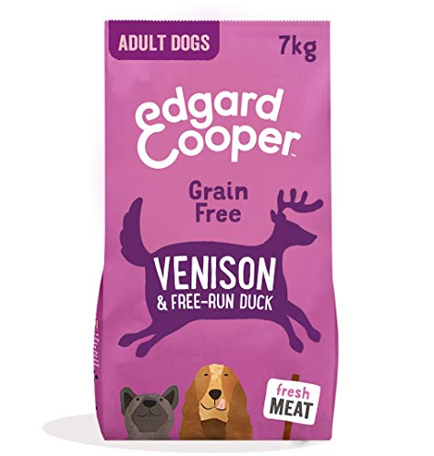 Edgard & Cooper Pienso para Perros, Adultos, (Venado & Pato, 7kg), Alimento seco Natural sin Cereales, Carne Fresca y sin azúcares añadidos, proteína de Calidad, peinso hipoalergénico