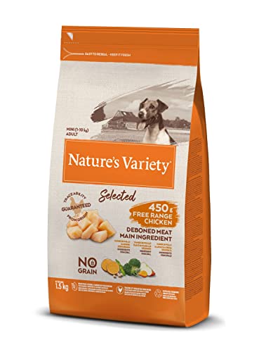 Nature's Variety Selected, Pienso para Perros Adultos Pequeños, Sin cereales, con Pollo campero deshuesado, 1,5kg