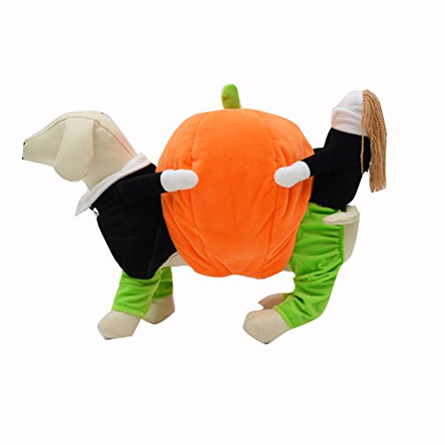 UEETEK Costume para Mascotas Disfraz para Perros Calabaza Halloween Traje Ropa para Perros Gatos Size S