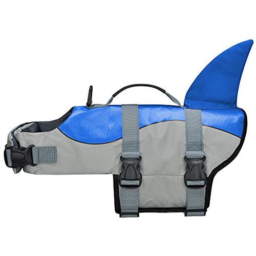 COVVY Chaleco Salvavidas para Perro Chaleco de Seguridad Ajustable Salvavidas Chaleco Flotador para Mascota arnés de natación Perro Chaleco Salvavidas (S, Azul)