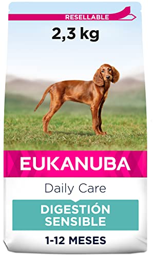 EUKANUBA Daily Care Alimento seco para cachorros con digestión sensible, creado para perros con estómagos sensibles, 2.3 kg