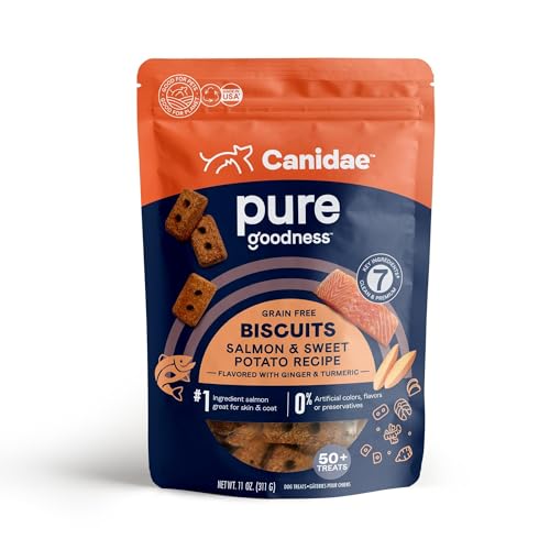 CANIDAE Grain Free Biscuits Pure Heaven SALMON and SWEET POTATO for Dogs 11oz