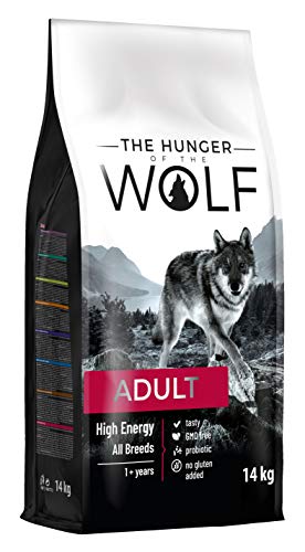 The Hunger of the Wolf Alimento seco para perros adultos activos y perros de trabajo, fórmula con pollo rica en energía y calorías - 14 kg