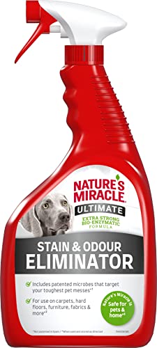 Nature's Miracle Ultimate Stain & Odour Eliminator Perro, centra en las manchas más difíciles, aroma fresco y ligero, 946 ml