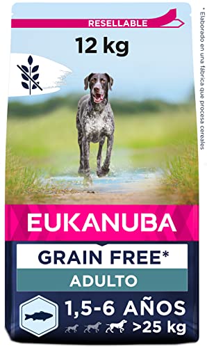 Eukanuba Grain Free Alimento para Perros Adultos de Razas Grandes, Receta Baja en Alérgenos, 12 kg
