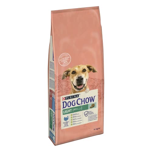 Dog Chow Purina Pienso para Perro Adulto Light, Control de peso con Pavo, saco 14kg