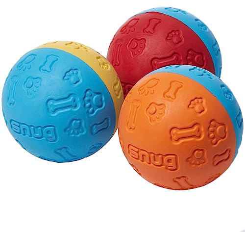Snug - Bolas de goma para perros (3 unidades, muy resistentes, tamaño de una pelota de tenis)