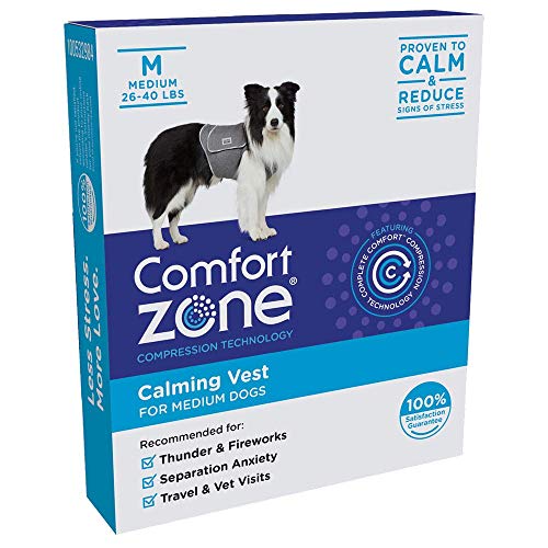 Comfort Zone Chaleco calmante para Perros truenos y ansiedad | Mediano