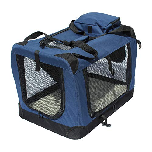 Transportin para Perros Plegable Yatek de entradas Laterales y Superiores con Alta Visibilidad, Confort y Seguridad para tu Mascota de tamaño L (70 x 52 x 52 cm)