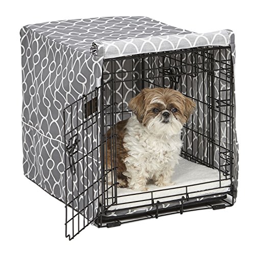 MidWest Homes for Pets modelo CVR24T-GY Funda para jaula de perro con protector textil de teflón, funda de privacidad para las jaulas de perro MidWest y New World de 60,96 cm de largo